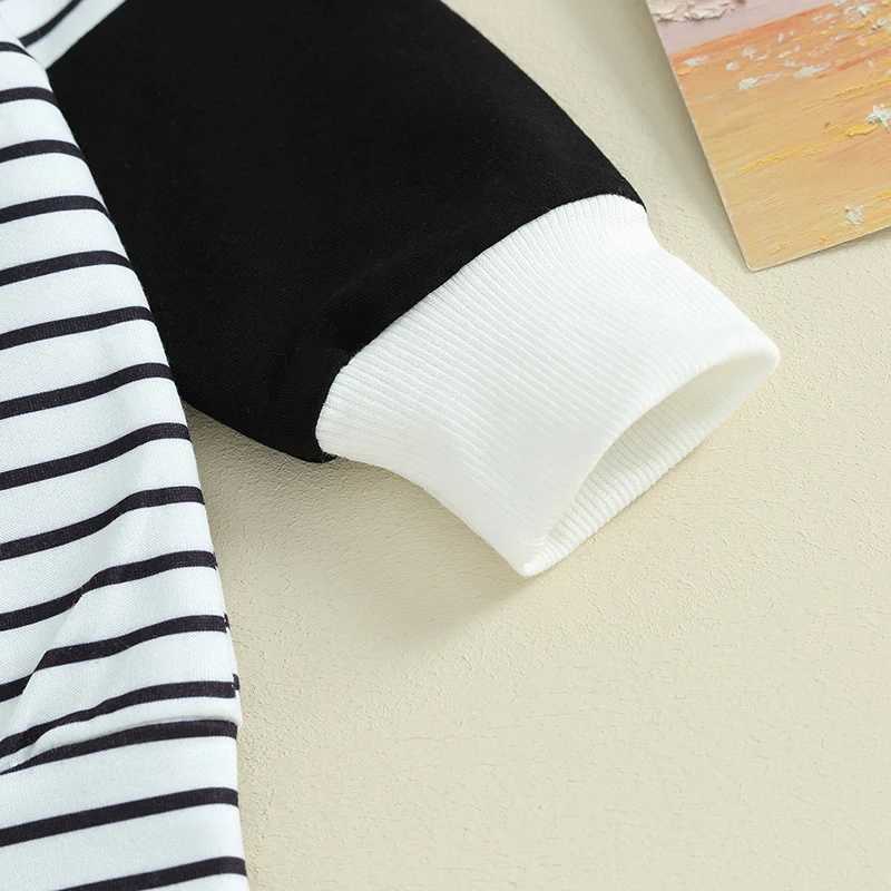 Clothing Sets 2023-09-19 Lioraitiin 0-3Y Toddler Baby Boys Fall Clothes Stripe Print Long Sleeve Pocket Pullover Elastic Waist Pants Outfit