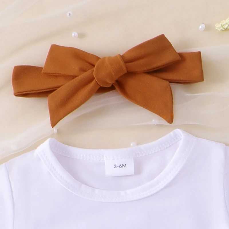 Clothing Sets 2024-05-11 Lioraitiin Baby Girl Summer Outfits Western Style Cow Head Print O-Neck Short Sleeve Tops Flare Pants Headband Set