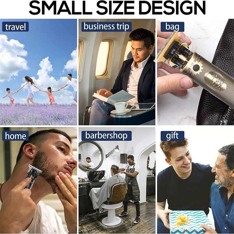 Metal Body LCD Original T9 Hair Trimmer 1200mAh Battery 7500 RPM New in Electric Brushes for Hair Mens Electric Shaver BarberM240715