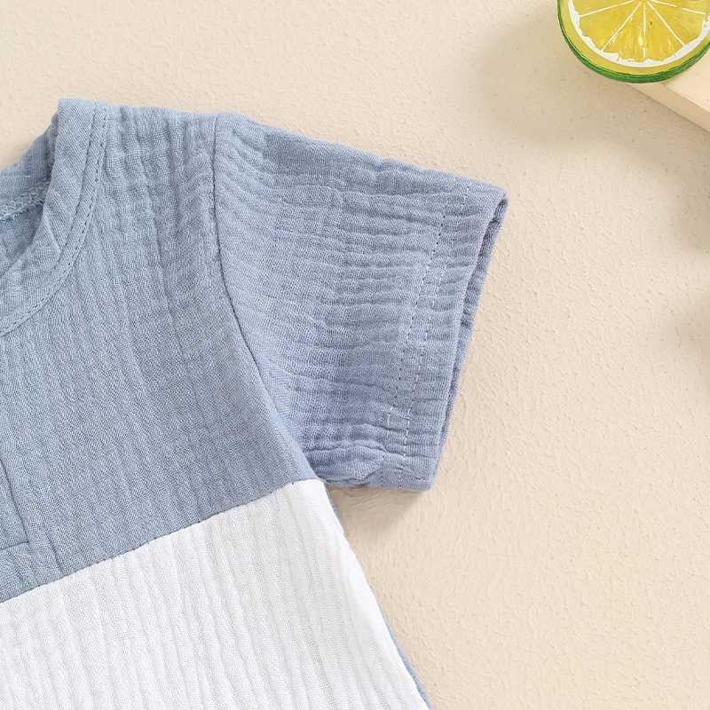Clothing Sets 2024 Summer Baby Clothing Set Toddler Boys Clothes Suit Infant Patchwork Short Sleeve T-Shirts Elastic Waist Shorts Boys Outfits LGVC