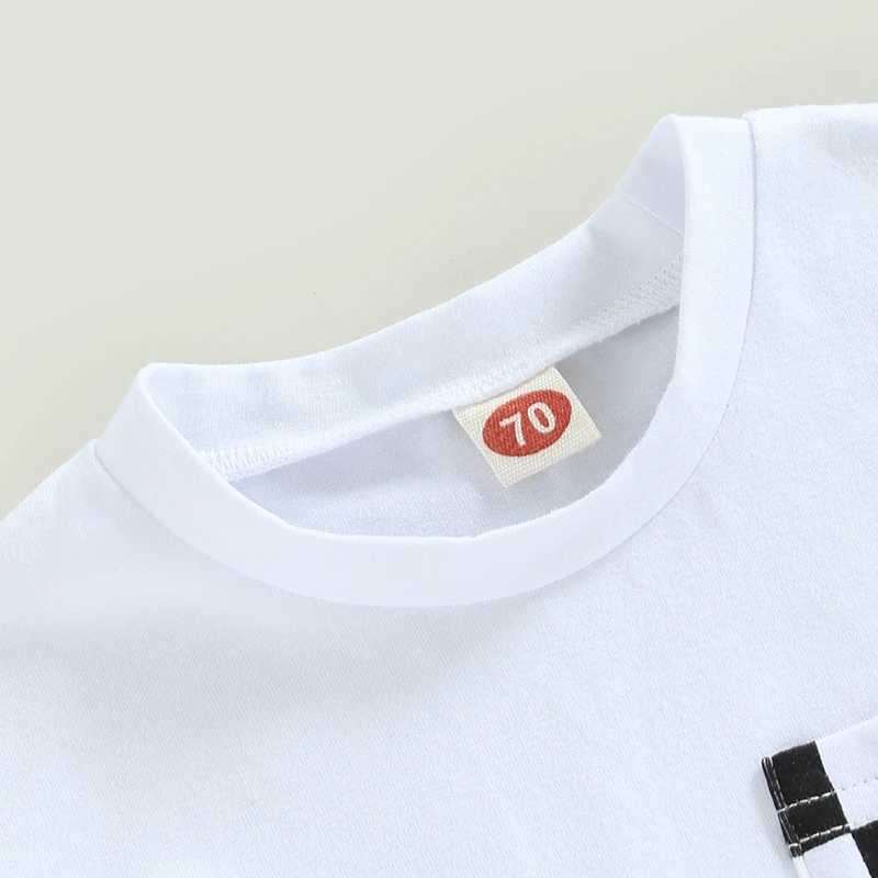 Clothing Sets 2023-02-13 Lioraitiin 0-3Years Toddler Baby Boy 2Pcs Summer Clothes Suits Plaid Patchwork Short Sleeve Crew Neck T-Shirts Shorts