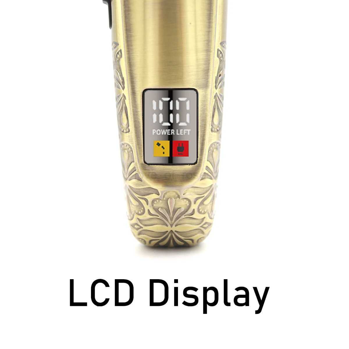 Kemei KM-2230 2236 Brushless Motor Professional Hair Clipper Kit for Men Full Metal with Seat Charger LCD Hair Cutting MachineM240715