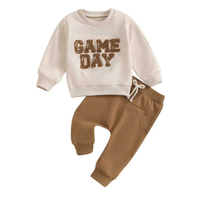 Clothing Sets 2023-09-21 Lioraitiin 3M-3Y Toddler Baby Boys Fall Outfits Fuzzy Letter Embroidery Long Sleeve Sweatshirt and Pants Clothes Set