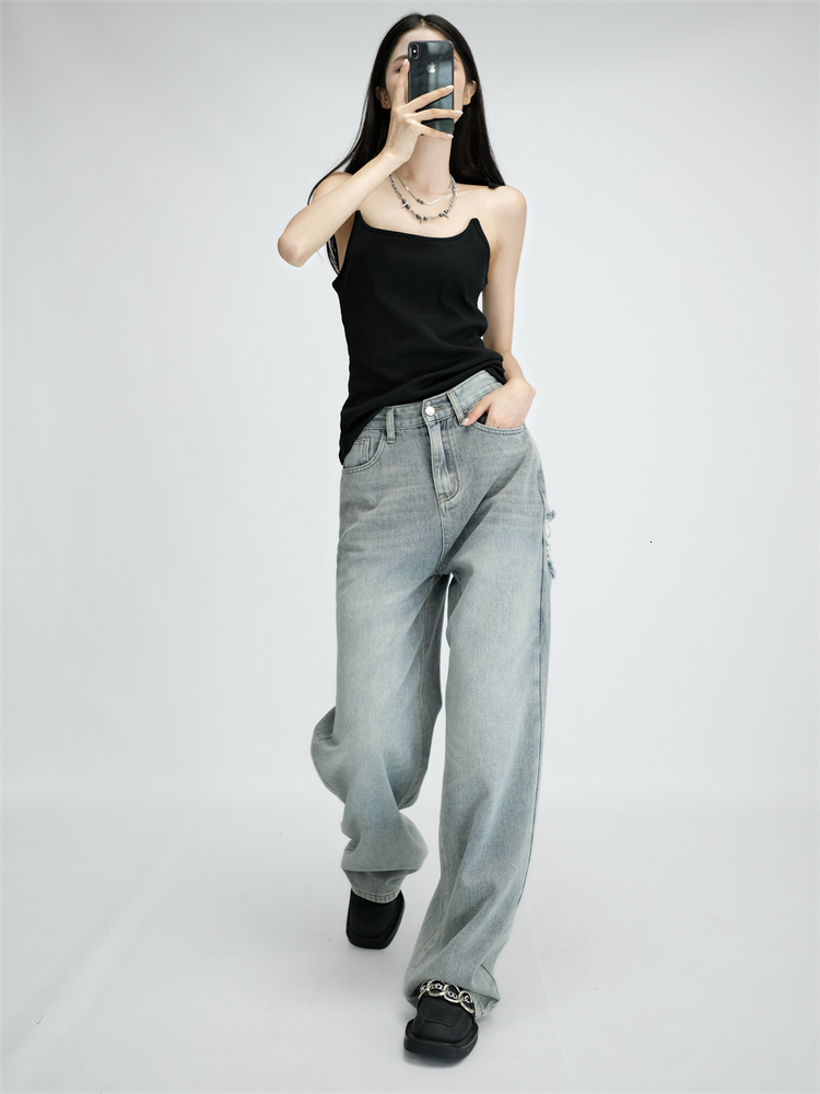 Jean Woman Mom Jeans Pants Boyfriend Jeans for Women with High Waist Leisure Trousers Ladies Jeans Denim 240124