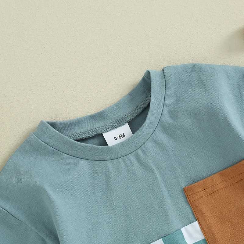 Clothing Sets 2023-12-18 Lioraitiin 0-3Y Toddler Boys Summer Shorts Sets Short Sleeve Checkerboard Print Tops and Drstring Shorts Sets