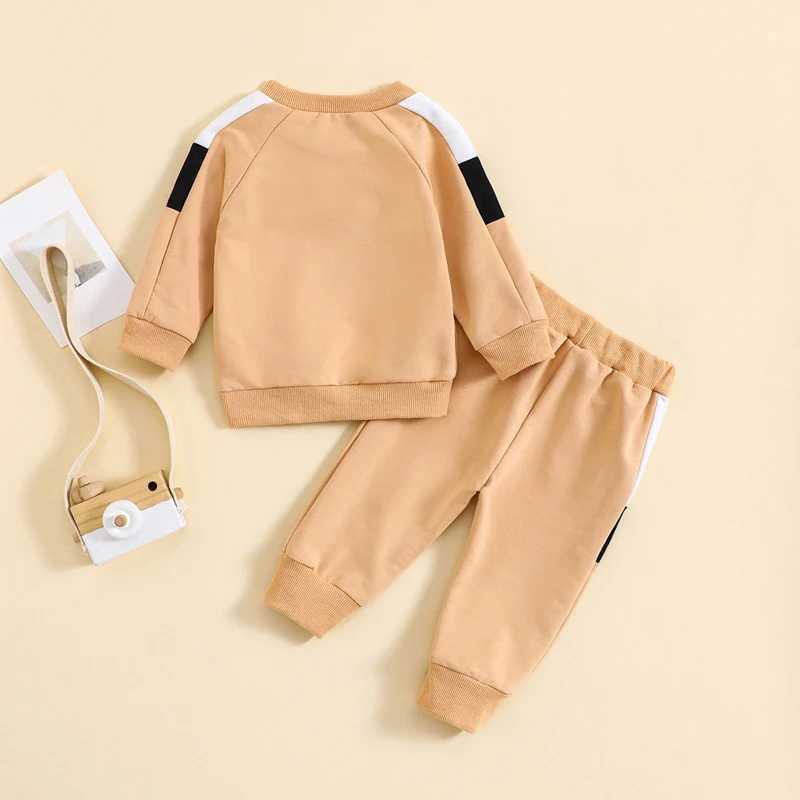 Clothing Sets 2023-09-11 Lioraitiin 0-3Y Toddler Girl Boy Clothes Set Contrast Color Long Sleeve Pullover Elastic Waist Pant with Strap Outfit