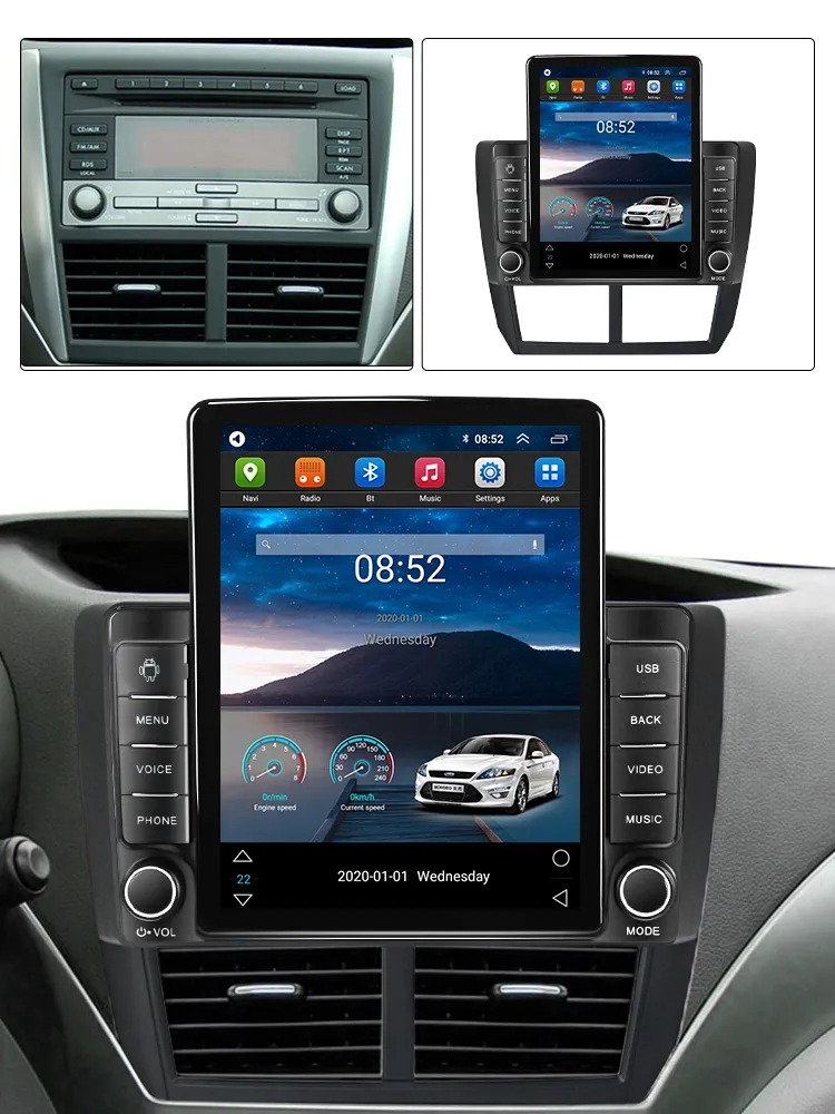 Android 13 Car Video Radio Player 2din Head Unit for Subaru Forester 3 SH 2007-2013 for Subaru Impreza GH GE Tesla Style Multimedia BT