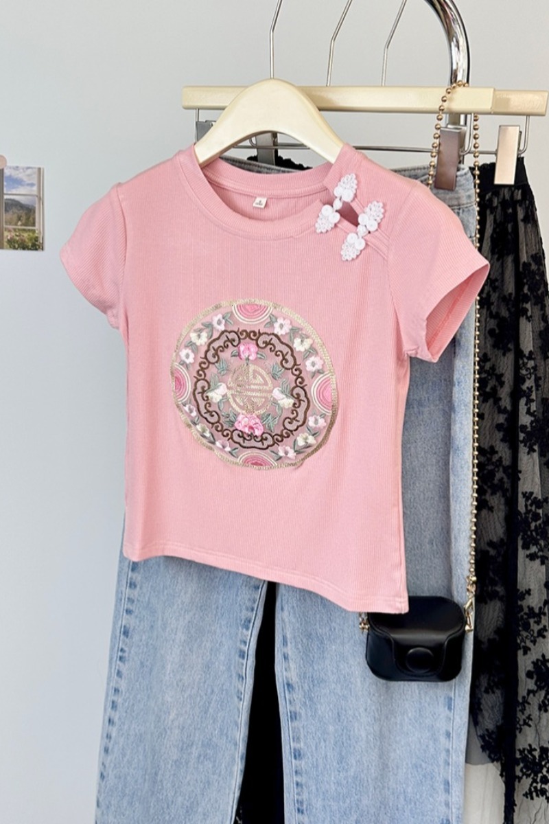 Womens Designer t shirts For Women t shirt With Letter And Dot Fashion Embroidered letters Summer Short Sleeved Top Tee Woman Clothing