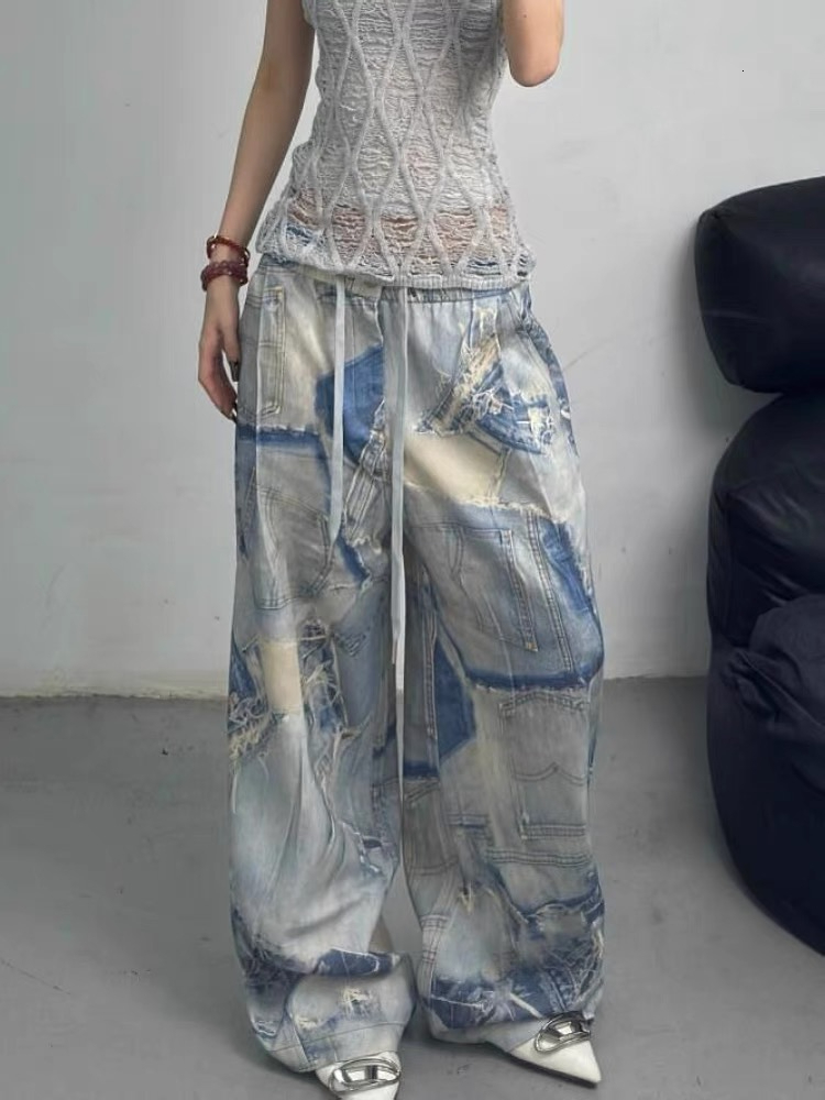 designer women jeans brand clothing ladies fashion Gradient color high waist wide leg jeans and trousers Dec 25