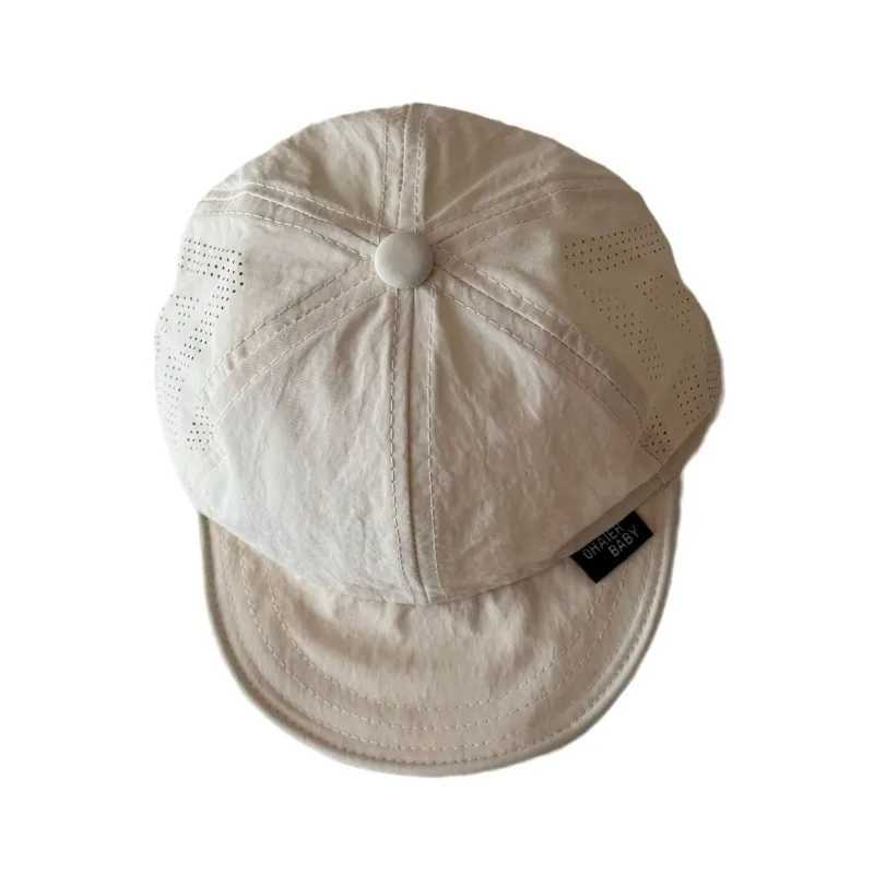 Simple childrens baseball caps for boys and girls fashionable beige coffee colored mountaintop hats childrens outdoor travel sun hatsW240715