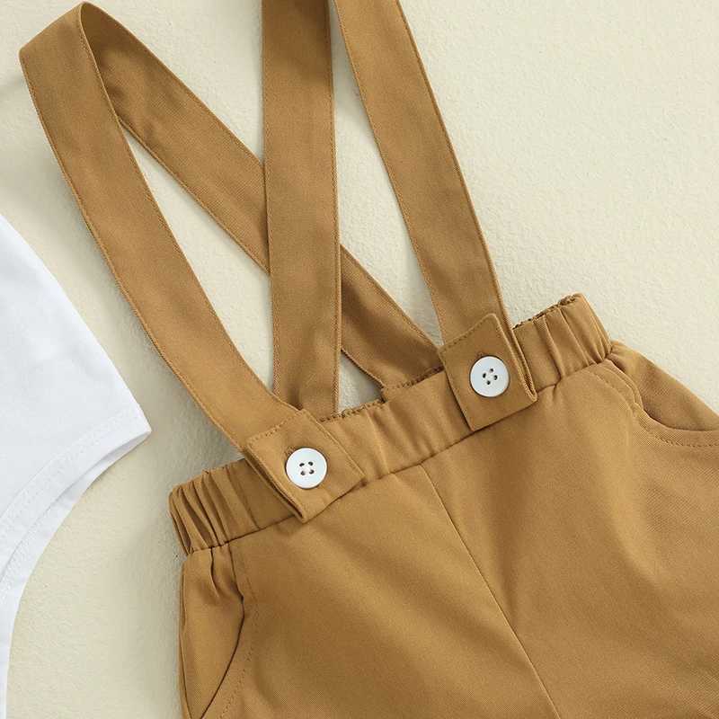 Clothing Sets Toddler Infant Baby Boy Clothes Sets Short Sleeve Lapel Button Romper + Suspender Shorts Summer Gentleman Outifts Clothing