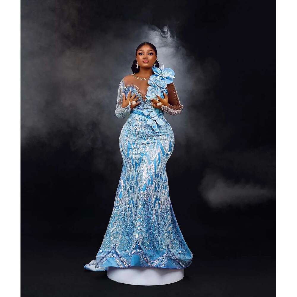 2024 Mermaid Prom Dress Sequined Lace Crystals Evening Formal Party Second Reception Birthday Engagement Gowns Dresses