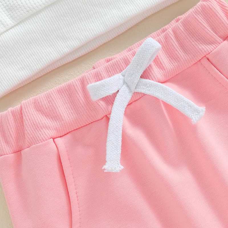 Clothing Sets 2024-05-24 Lioraitiin Toddler Girls Fall Outfits Heart Embroidery Ruffles Long Sleeve Sweatshirt and Elastic Sweatpants Set