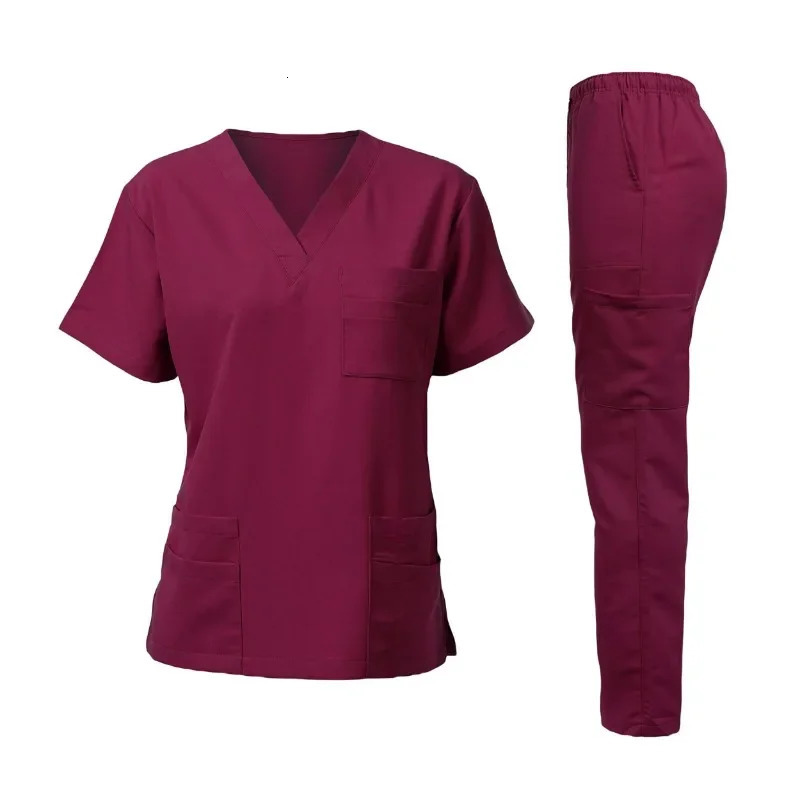 Beauty Salon Uniform Clothes Scrub Suit Uniformes Tshirts Short Sleeve Dhypocrate Work Clothes Nurse Blouses 240708