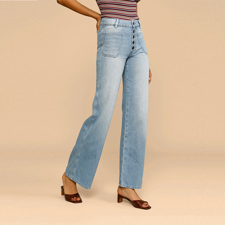 263 # Ref Jeans Bellbottom 2020 Autumn/winter French Style Women's Pants Slimming Large Size College Style Overalls Half Pants for Men Jeans for 