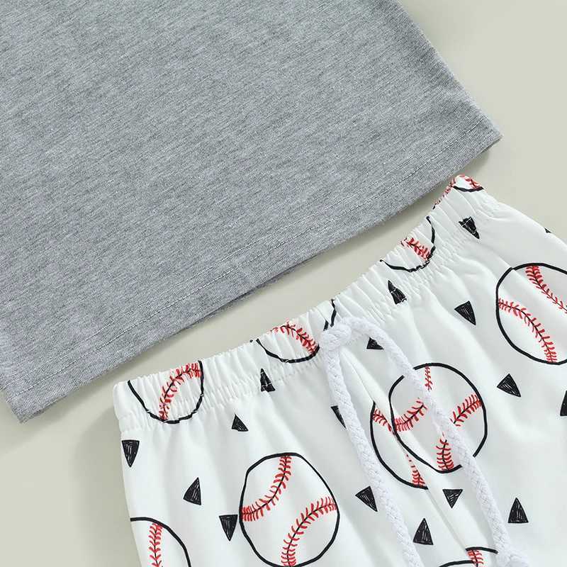 Clothing Sets Newborn Kid Baby Boys Summer Clothes Outfits Casual Baseball Print Short Sleeve T-Shirt and Elastic Sports Shorts Suit