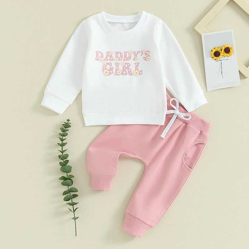 Clothing Sets 2023-09-13 Lioraitiin 0-3Y Toddler Baby Girls Winter Outfits Casual Letter Print O-Neck Sweatshirt +Elastic Long Pants Clothes