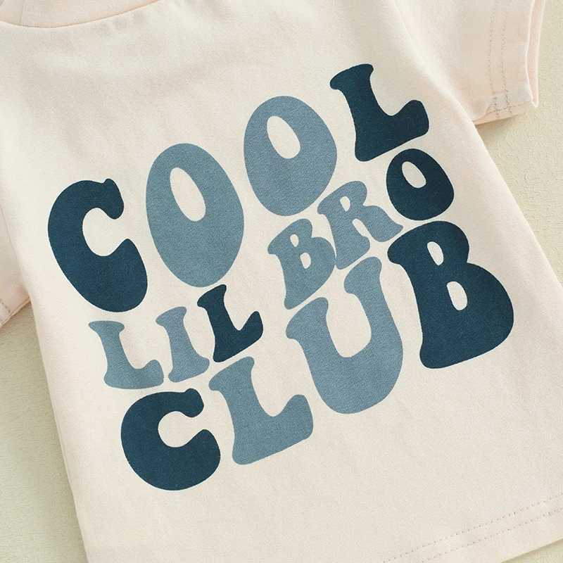 Clothing Sets Baby Boy Summer 2 Piece Set Round Neck Short Sleeve Letter Print Tops + Elastic Waist Shorts Little Brother Outfit