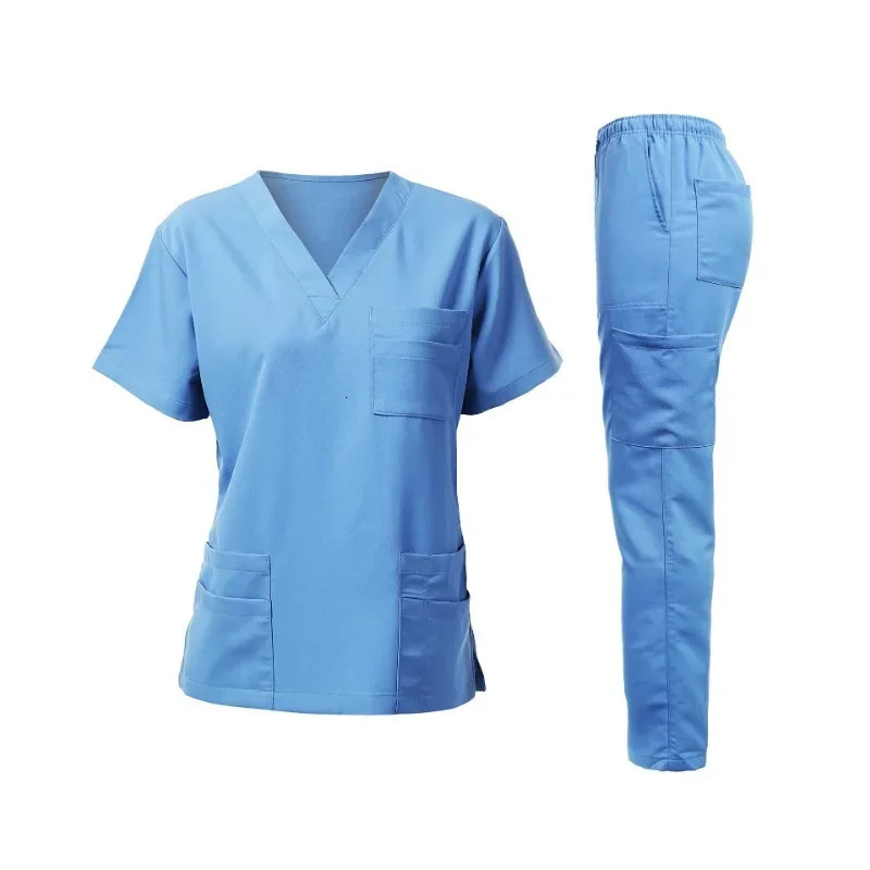 Beauty Salon Uniform Clothes Scrub Suit Uniformes Tshirts Short Sleeve Dhypocrate Work Clothes Nurse Blouses 240708