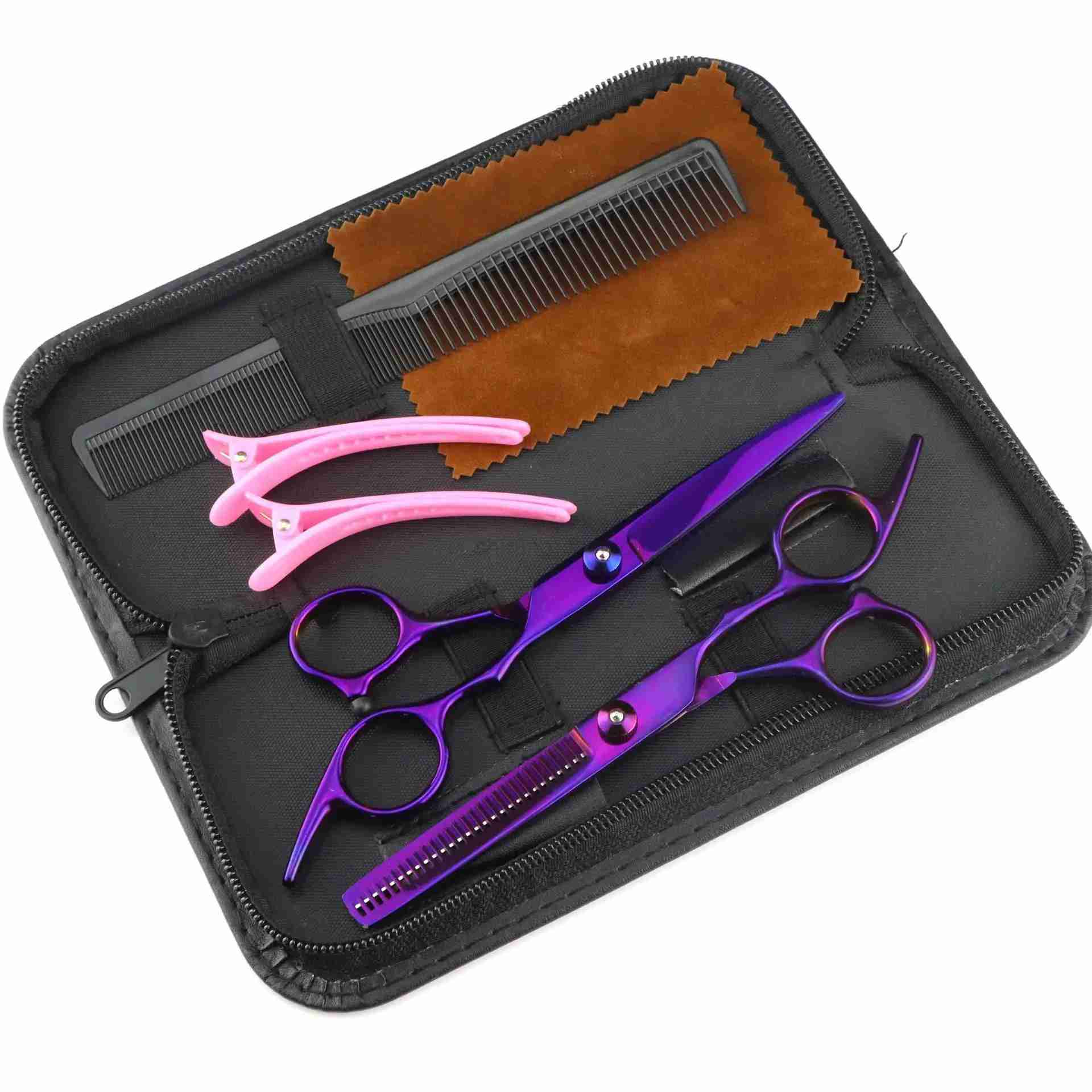 Hairdressing Scissors 6 Stainless Hair Cutting Scissors Thinning Shears Barber Shop Haircut Set Styling Tool DropshippingCL240715