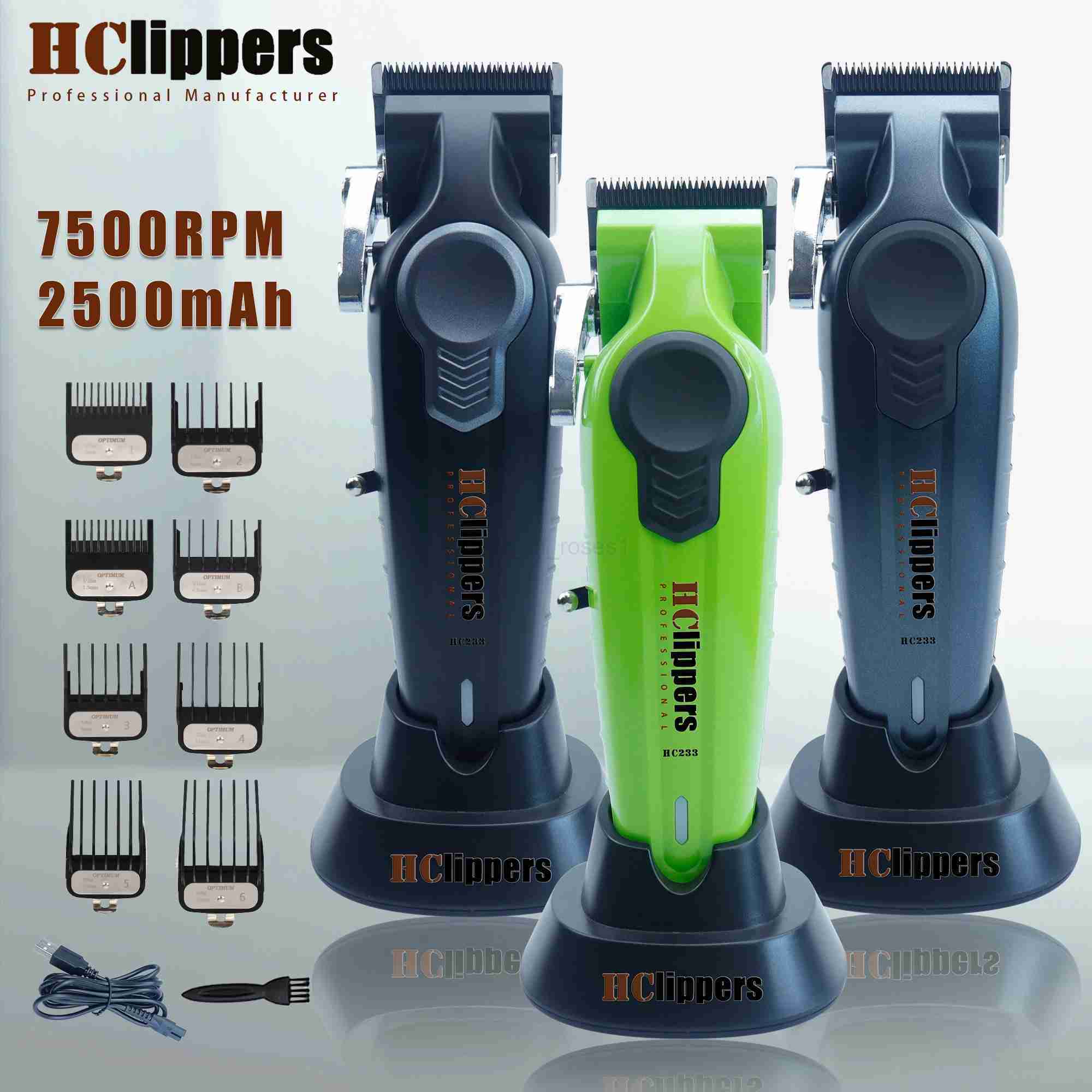 HClippers Professional Electric Hair Clippers with 7500RPM 2500mAh Capacity Battery USB Charging Hair Trimmer for Barber HC233M240715