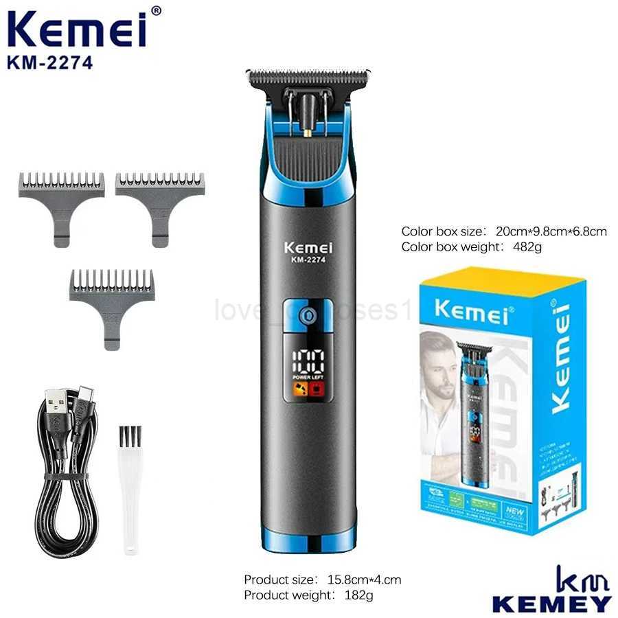 KM-2274 Kemei/KEMEI New Pushing Hair clipper with LCD digital display and fast oil filling head carving for hair cuttingM240715