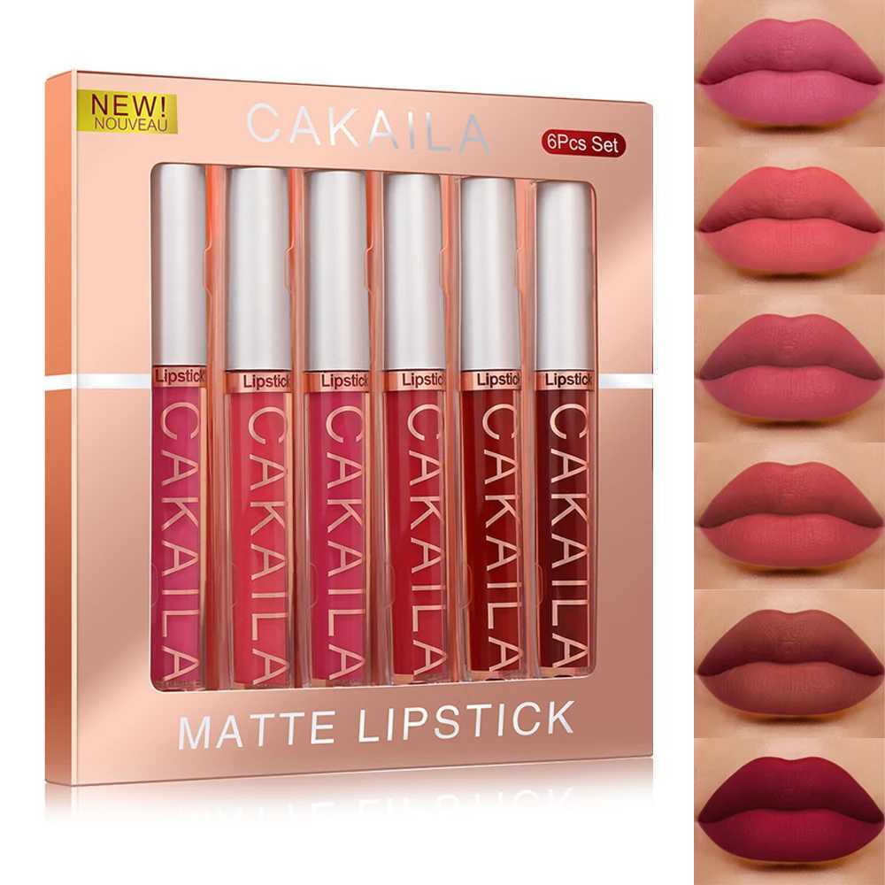 6-pack lip gloss set long-lasting non stick cup liquid lipstick velvet matte lip gloss zxx240715