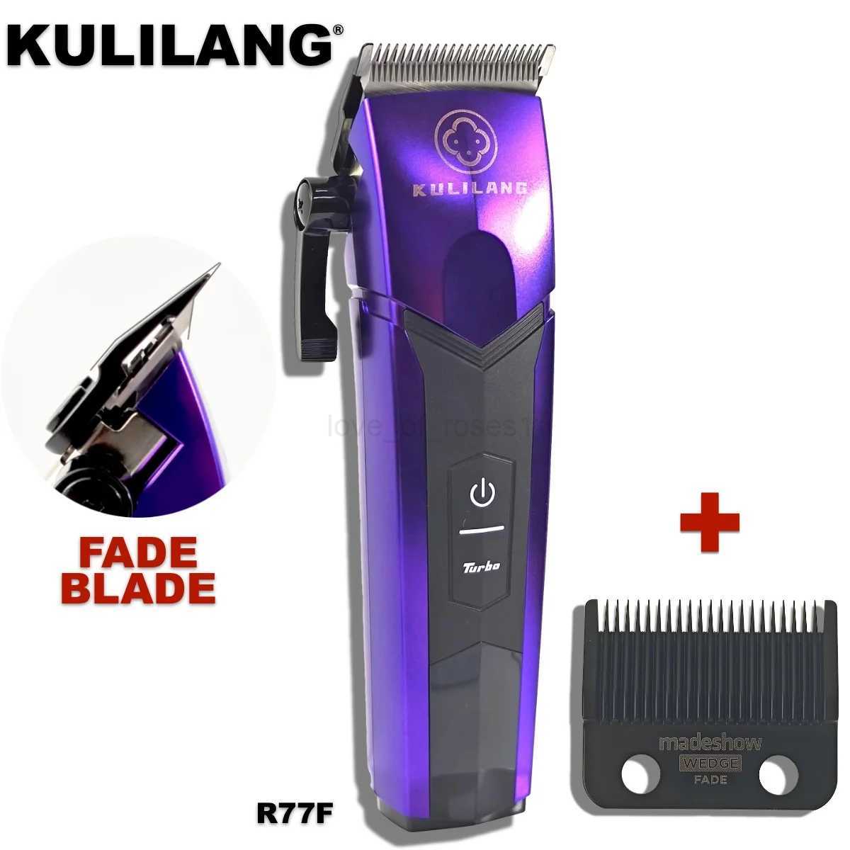 KULILANG NEW R77F 7200RPM Professional Electric Hair Clipper Barber FADE Thin Quality Hair Trimmer Hair Cutting MachineM240715