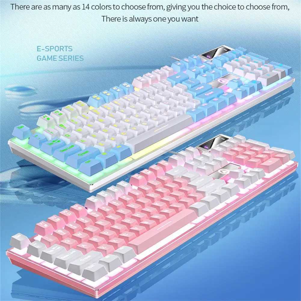 K500 Gaming keyboard 104 Keys Wired Gaming keyboard Backlit Mechanical Desktop Computer Keyboard for Desktop Laptop PC GamersM240715
