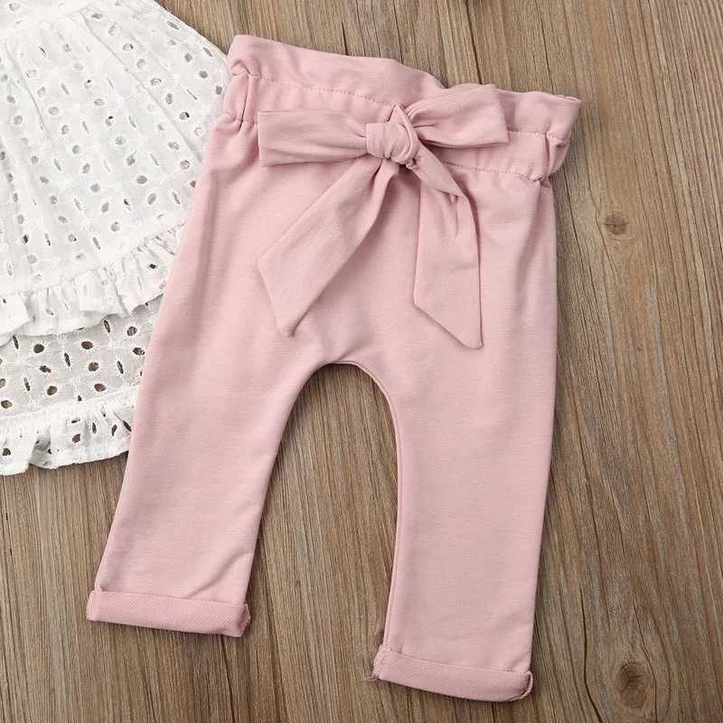 Clothing Sets Lioraitiin New Fashion 0-24M Lovely Newborn Kid Baby Girl Clothes Set Top T-Shirt Cotton Bow Pants Headband 3PCS Outfit