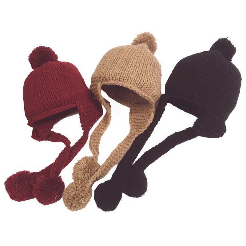 Winter baby hat fluffy cotton knitted baby hat girls baby hat baby hatW240715