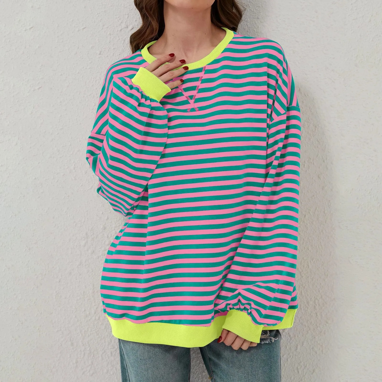 Long Sleeve T Shirt Women Cotton Womens Fashion Striped Turtleneck Tops 240712