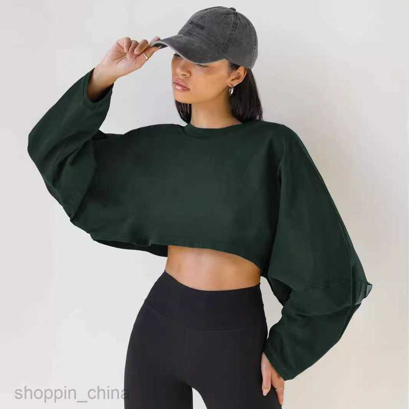 Women Hoodies Sweatshirts vintage sweaters autumn and winter trendy brand women's long sleeved short knit sports yoga top Woman jogging suit