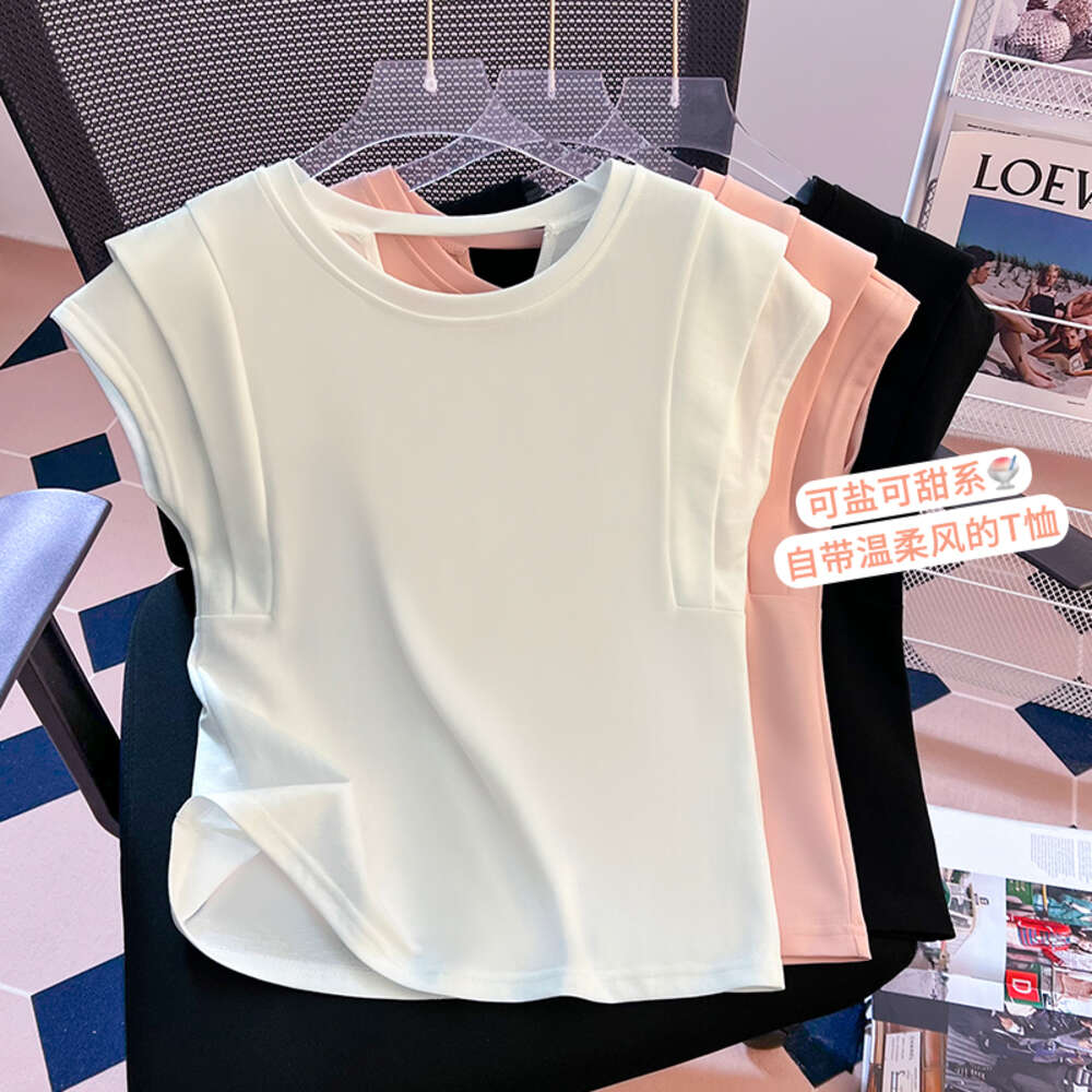 2024 New Fashion Versatile Back Bow Design Feeling Flying Sleeves Summer Fashionable Small Fresh Top