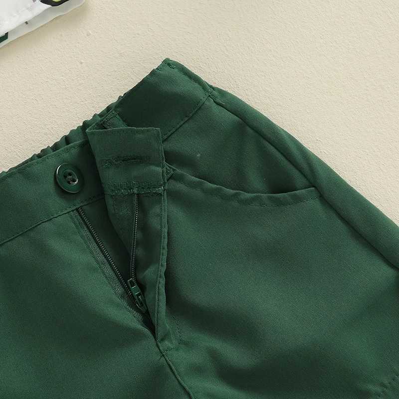 Clothing Sets 2024-05-09 Lioraitiin Little Boys Farm Outfits Tractor Print Short Sleeve Lapel Button Down Shirt with Solid Color Shorts Sets