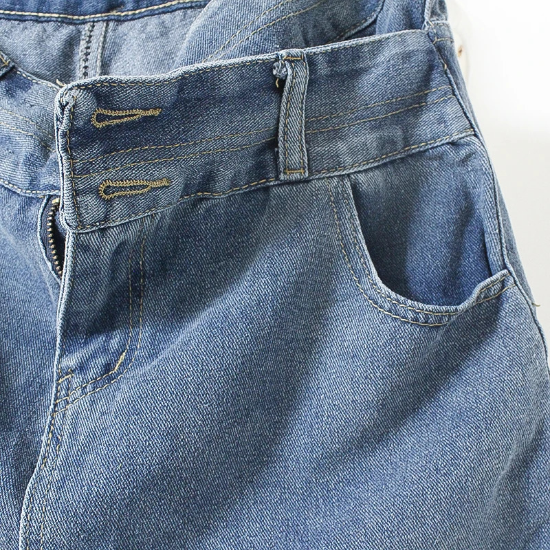 The half length skirt Korean high waisted buttocks wrapped short skirt pants for women summer with a hole shaped denim skirt 240709