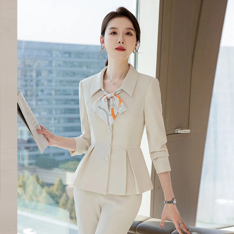 Spring Two Piece Set Women Suits Long Sleeve Blazer And Mini Skirt Elegant High Fashion Chic Lady 2 240704