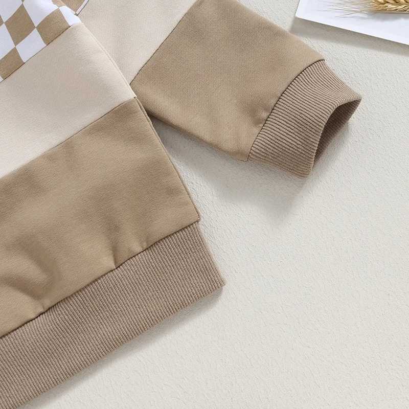 Clothing Sets Toddler Baby Boys Autumn Clothing Set Long Sleeve Hooded Plaid Tracksuit Hoodie with Elastic Waist Sweatpants Infant Clothes