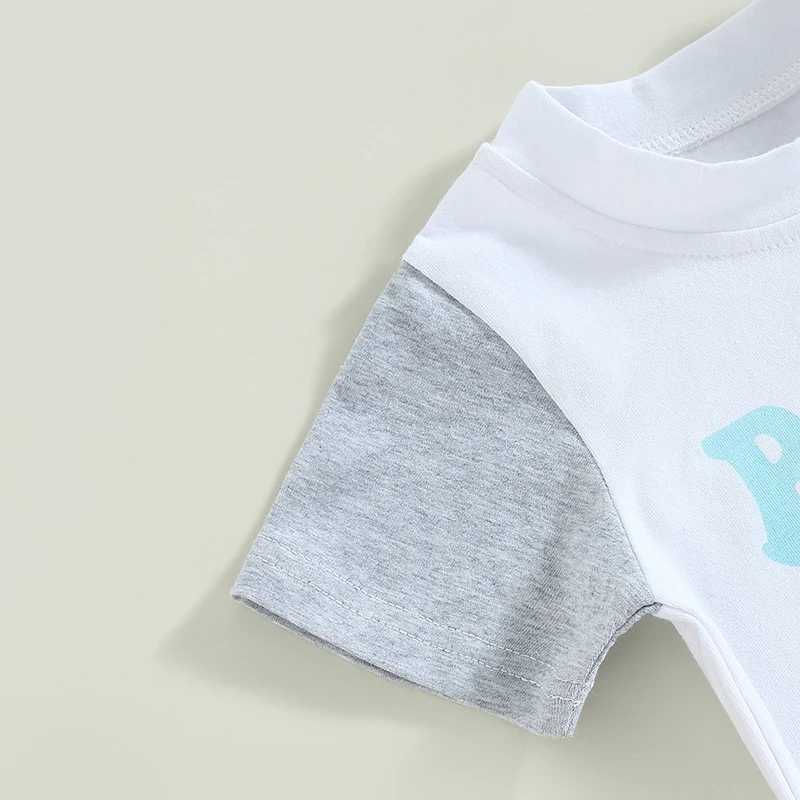 Clothing Sets 2023-02-16 Lioraitiin 0-3years Infant Boys Summer Outfits Contrast Letter Print Crew Neck Short Sleeve T-Shirts Solid Shorts