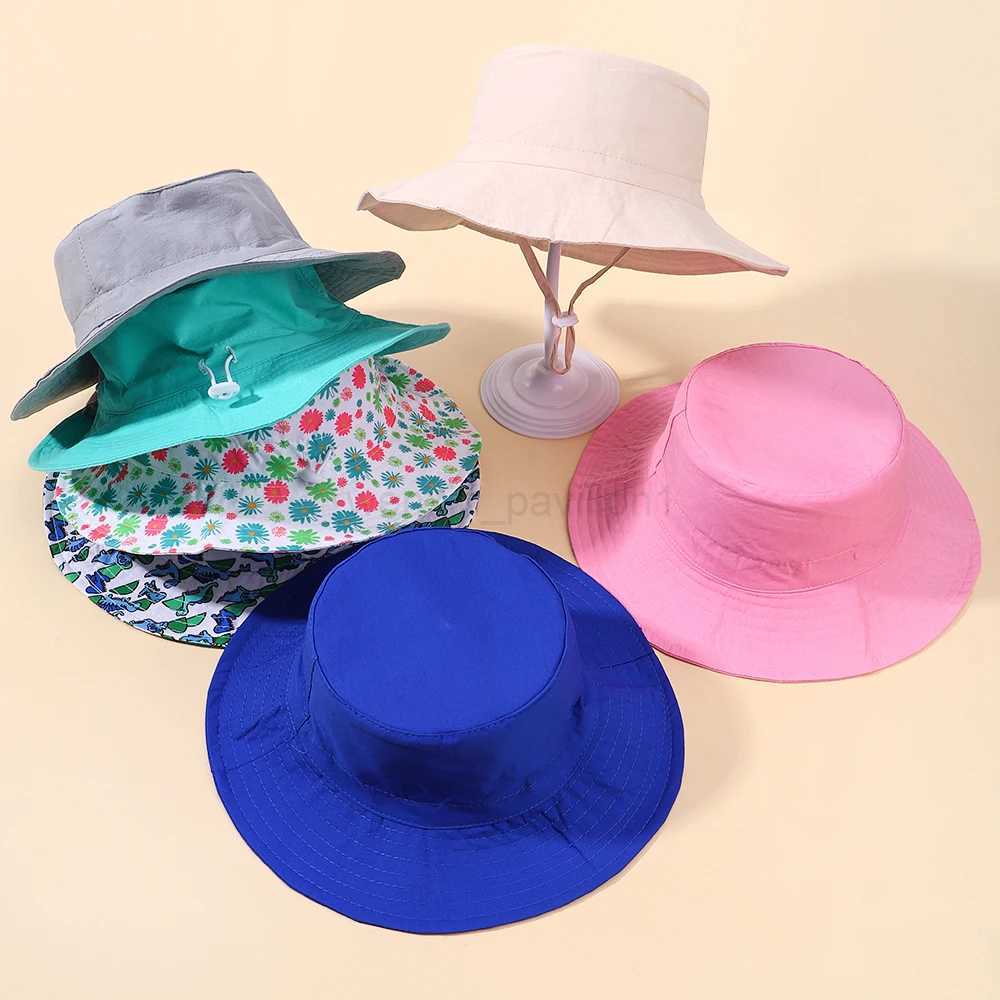 Baby Sun Cap Baby Sun Hat For Girls and Boys Vacation Outdoor Neck Ear Cover Anti UV Kids Beach Caps Bucket Cap 3-8 Years GiftXJ240715