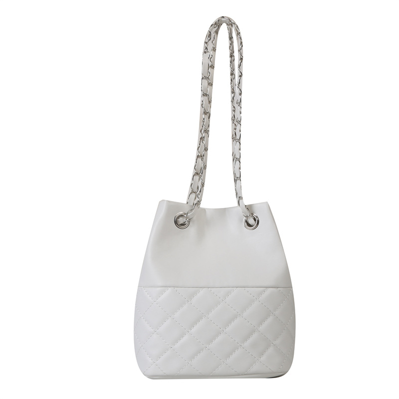 2025 Designer High small 3 end women's 2023 new summer versatile shoulder crossbody texture dia grid chain bucket bag