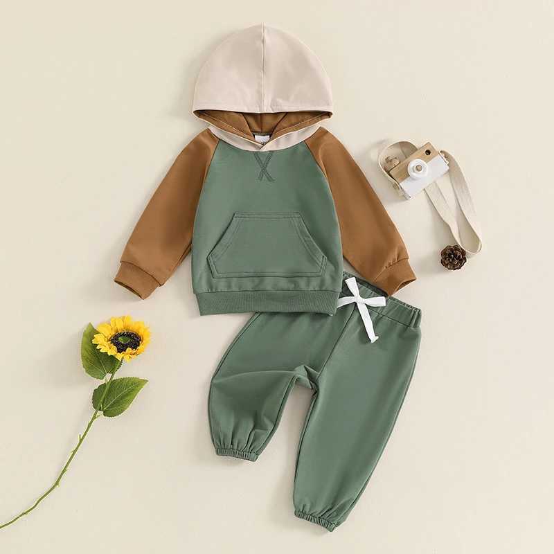 Clothing Sets Baby Boy Fall Tracksuit Outfits Classic Long Sleeve Contrast Color Hoodie Sweatshirts + Pants Set Toddler Winter Clothes NUE9