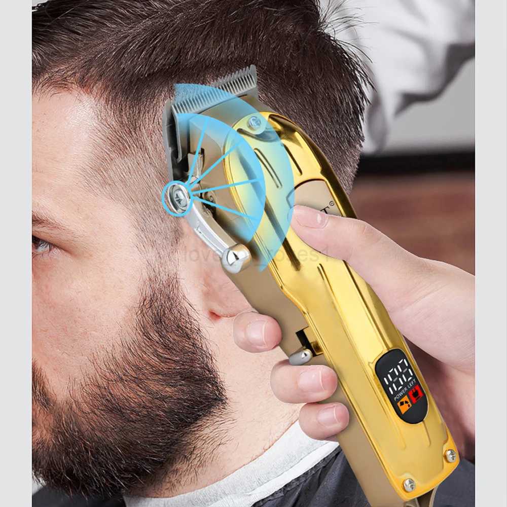 LQT 3pcs Mens electric Hair clipper - Precision T-tip carving scissors and beard trimmer set USB charging smart display screenM240715