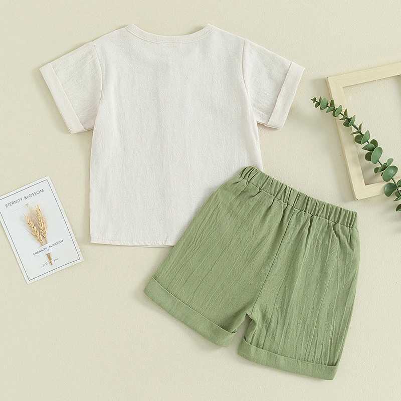 Clothing Sets Summer Children Clothes Sets Summer 2Pcs Baby Boy Shorts Suit Cotton Short-sleeve Top Elastic Shorts Baby Clothing Outfit