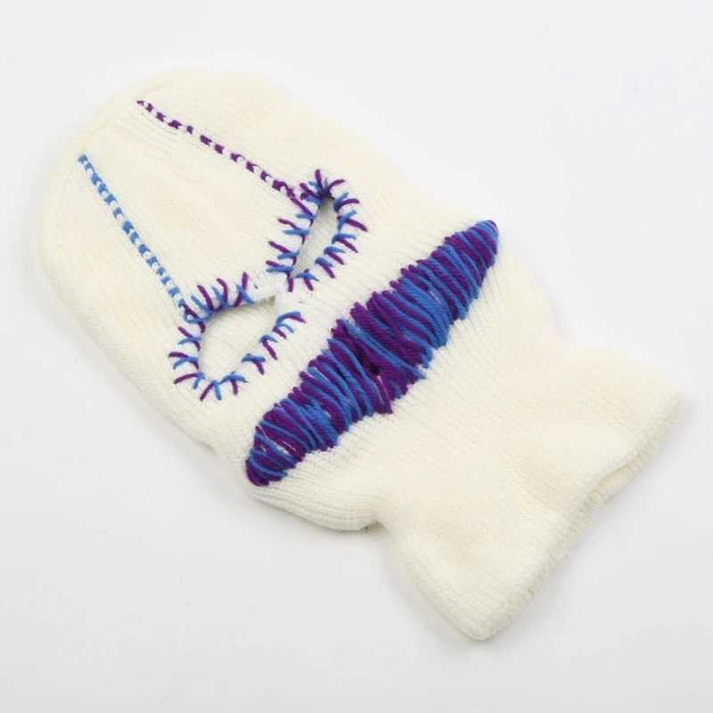 Beanie/Skull Caps Balaclava Distressed Halloween Balaclava Funny Balaclava Face Mask Horror Balaclava Hooded Party Hat Knitted Hat J240711