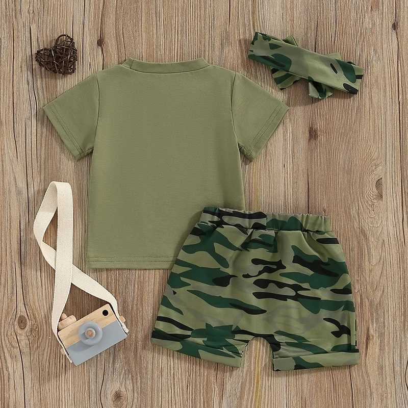 Clothing Sets 2023-12-26 Lioraitiin 3M-5Y Summer Baby Girl Outfit Letter Print Short Sleeve T-Shirts Top Elastic Waist Shorts 2Pcs Clothes Set