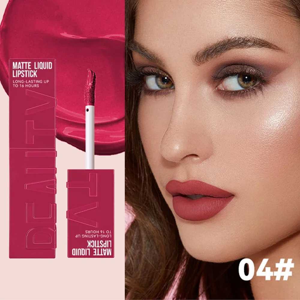 Cheap Matte Ink Liquid Lipstick Non-stick Cup Long Lasting Velvet Nude Lip Gloss Waterproof Lips Tint Waterproof Korean Make Up zxx240715