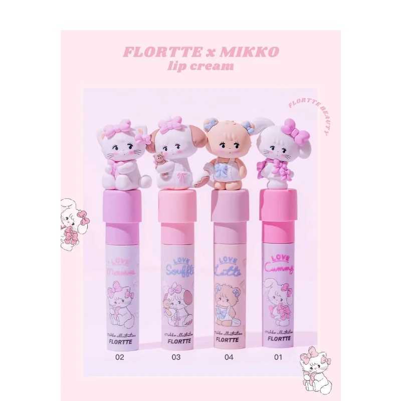 FLORTTE/MIKKO Lip Glaze Co Branded Milk Cake Lip Cream Lasting Non Stick Cup Lip Mud Brightening Matte Lipstick Women Cosmetics zxx240715