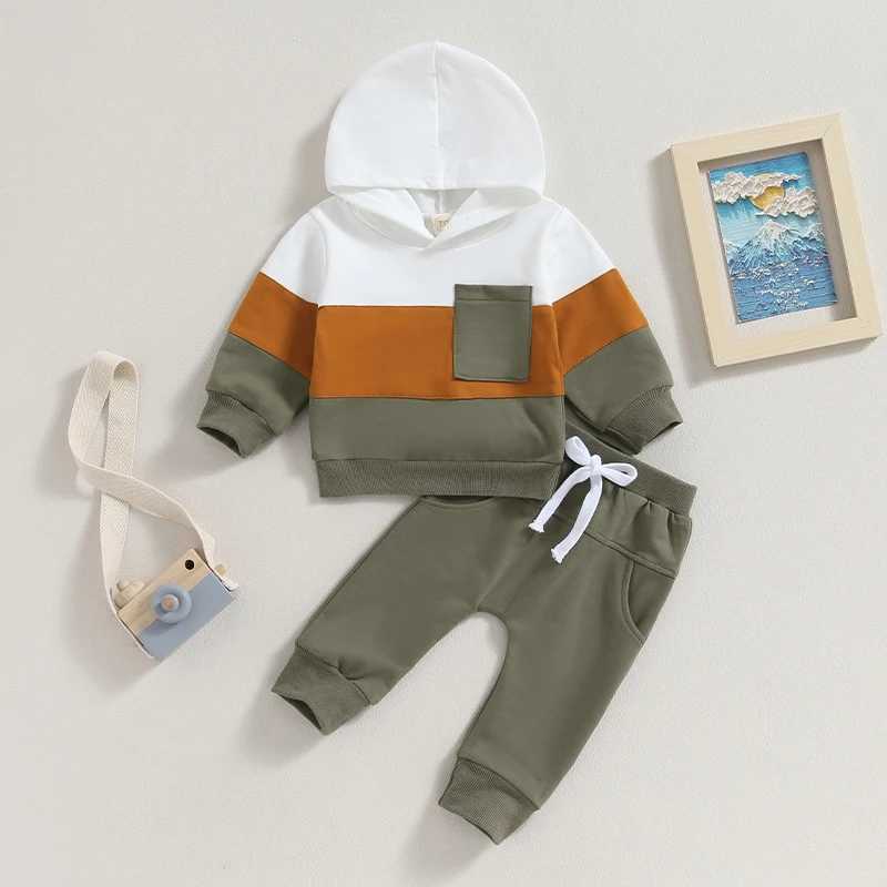 Clothing Sets 0-3Y Baby Winter Autumn Clothing Sets Toddler 2-piece Cotton Kids Boys Clothes Sets Tracksuit Contrast Color Sweatshirts+Pants