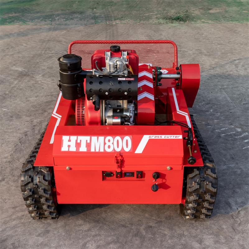 Wholesale manufacturers all-terrain crawler remote control lawn mower HTM800 automatic home agricultural orchard weeder remote control grass breaker